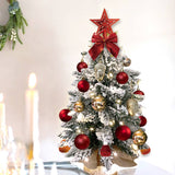 2ft Mini Christmas Tree with Lights – Flocked Tabletop Christmas Decor with Ornaments