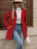 Women’s Elegant Single-Breasted Woolen Coat – Mid-Length Lapel Jacket for Commuting & Daily Wear