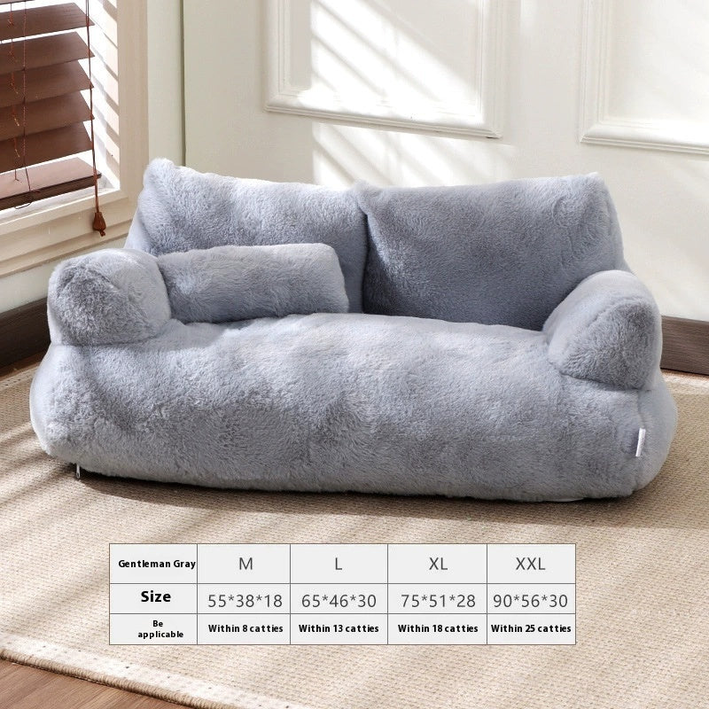 Flannel Warm Cat Sofa – Ultra-Soft Pet Bed for Cozy Naps (M / L Sizes)