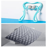 6-Roller Manual Neck Massager – Six-Wheel Deep Tissue Roller with Natural Stone Scraper