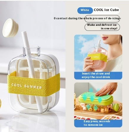 One-Click Cooling Cup – Instant Ice Maker Bottle with Straw (Portable & Stylish)