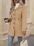 Women’s Elegant Single-Breasted Woolen Coat – Mid-Length Lapel Jacket for Commuting & Daily Wear