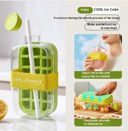One-Click Cooling Cup – Instant Ice Maker Bottle with Straw (Portable & Stylish)