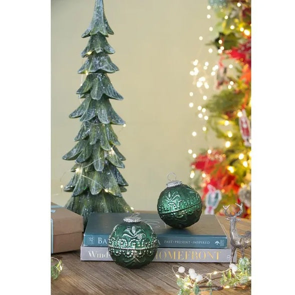 D3.9 Glass Christmas Ball Ornaments – Set of 6 Modern Decorative Tree Baubles
