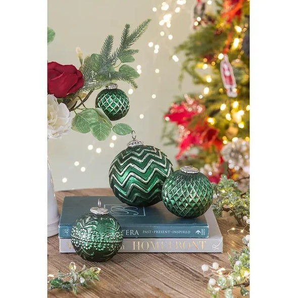 D3.9 Glass Christmas Ball Ornaments – Set of 6 Modern Decorative Tree Baubles