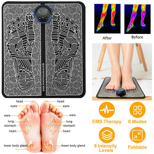 Electric Foot Massage Pad – EMS Foot Stimulator for Pain Relief & Relaxation