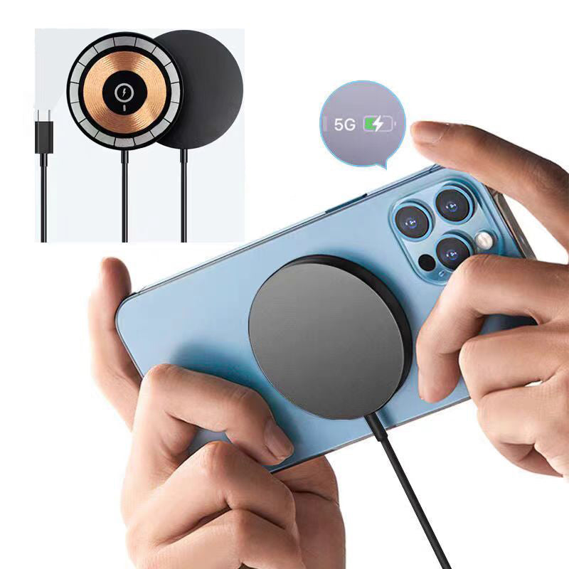 15W Magnetic Wireless Charger – Qi2 Fast Charging for iPhone 12–17 Pro & Pro Max