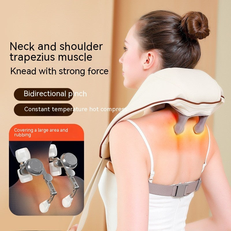 Kneading Shoulder & Neck Massager – Rechargeable Hot Compress Home Massage Device