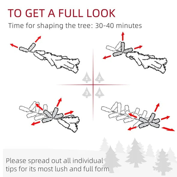 HOMCOM 8' Slim White Pencil Christmas Tree – 618 Tips, Realistic & Easy Setup