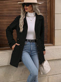 Women’s Elegant Single-Breasted Woolen Coat – Mid-Length Lapel Jacket for Commuting & Daily Wear