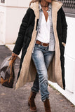 Women’s Solid Color Hooded Long Coat – Double-Sided Wear Winter Cardigan Jacket